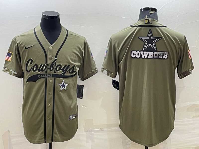 Men's Dallas Cowboys Olive Salute to Service Team Big Logo Cool Base Stitched Baseball Jersey,We sell and wholesale Men's Dallas Cowboys Olive Salute to Service Team Big Logo Cool Base Stitched Baseball Jersey on line form chian!
